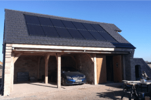 in-roof panels on detached garage